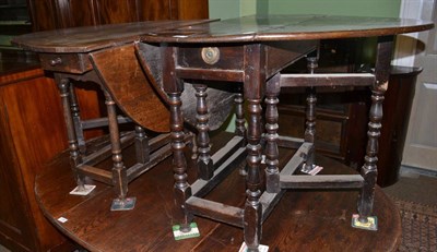 Lot 1365 - Two oak gateleg dining tables