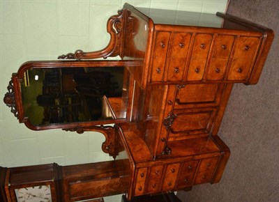 Lot 1377 - A Victorian walnut inverted breakfront dressing table