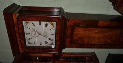 Lot 1378 - A mahogany thirty hour longcase clock, painted dial signed Lewns Rye, early 19th century