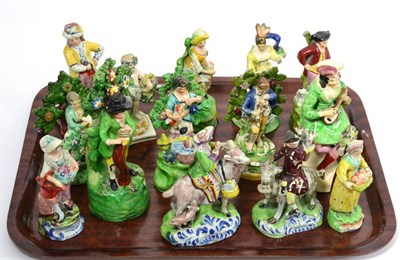 Lot 13 - Fourteen assorted 19th century pottery figures