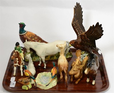 Lot 45 - A collection of Beswick animals including Golden Eagle and Pheasant, eleven in total (all a.f.)