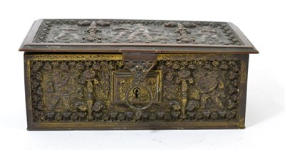 Lot 67 - A 19th century gilt bronze table casket by Erhard & John, in the renaissance taste, chased with...