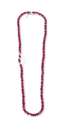 Lot 83 - A glass filled ruby necklace