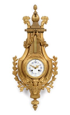 Lot 661 - An Ormolu Bronze Striking Cartel Clock, circa 1880, the elaborate case surmounted by an acorn...