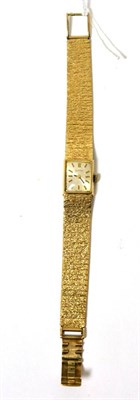 Lot 123 - A lady's 9ct gold wristwatch, signed Certina, lever movement, silvered dial signed, London hallmark