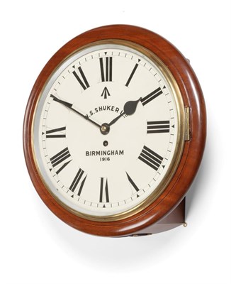 Lot 662 - A Military Mahogany Wall Timepiece, signed W S Shuker Ltd, Birmingham, 1916, side and bottom doors