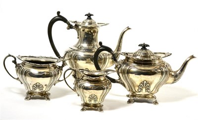 Lot 138 - A four piece silver tea and coffee service (repaired)