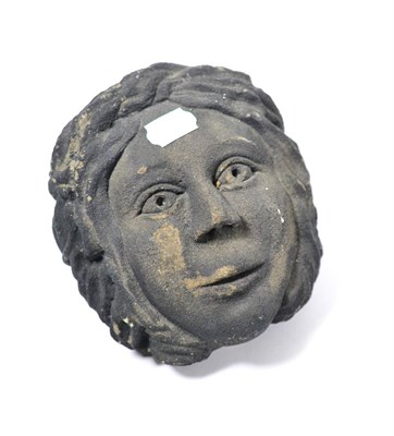 Lot 154 - An English carved gritstone head of a woman, 19th century, carved in the round, 18cm high