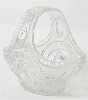 Lot 165 - A cut glass basket, 25cm high