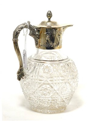 Lot 166 - Mappin & Webb silver mounted cut glass claret jug, Sheffield 1894, 22cm high