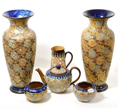 Lot 171 - Collection of Doulton stoneware pottery including a pair of large vases