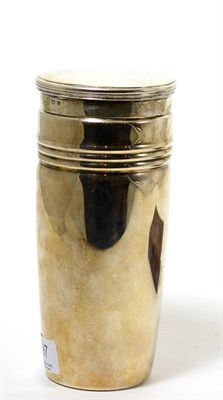 Lot 197 - Ricci Argenti Valenza 800 standard cocktail shaker with later hammered silver cover with...