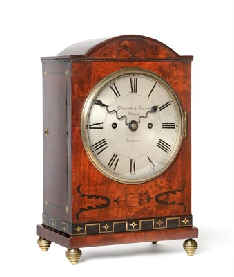 Lot 672 - A Small Mahogany Quarter Striking Table Clock, signed Grimalde & Johnson Strand, London, circa...