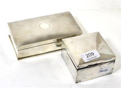 Lot 209 - A silver cigarette box and another silver box