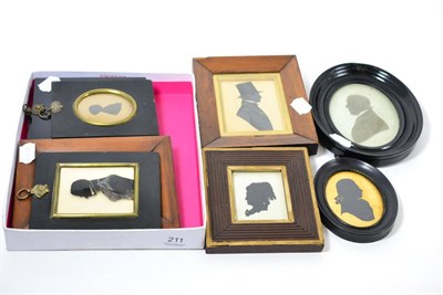 Lot 211 - Nine assorted 19th century and later framed silhouettes