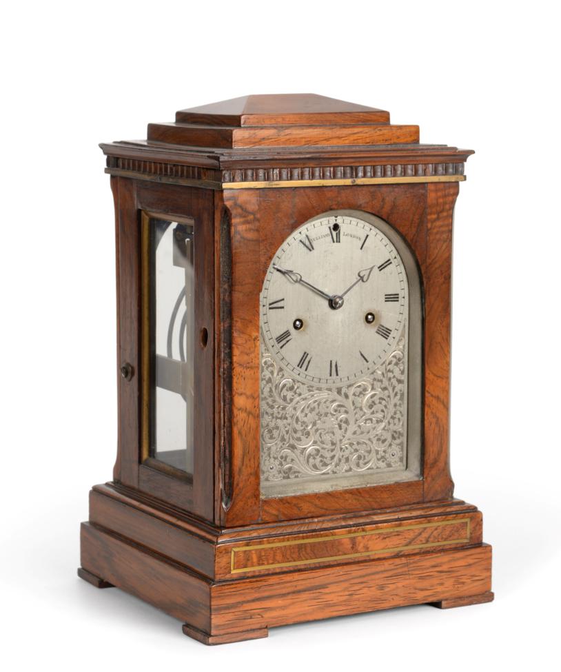 Lot 674 - A Fine and Rare Small George IV Rosewood Striking Library Clock, signed Vulliamy, London,...
