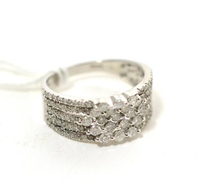 Lot 225 - A 9ct white gold diamond cluster ring