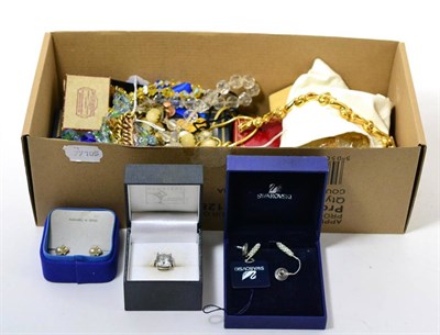 Lot 228 - A quantity of costume jewellery and two curb bracelets