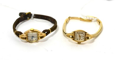 Lot 229 - Two lady's 9ct gold wristwatches, signed Tudor Royal, lever movements, silvered dials signed, cases