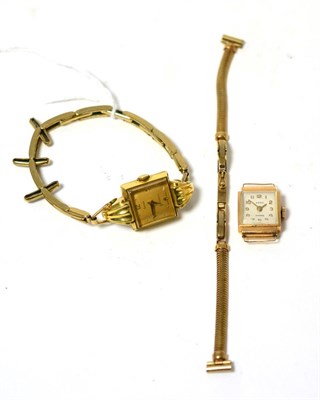 Lot 247 - Two lady's wristwatches signed Alpha and Agari respectively, lever movements, dials with Arabic...