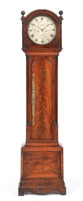 Lot 679 - A Regency Mahogany Eight Day Longcase Clock, signed Barwise, London, arched pediment with...