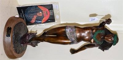 Lot 283 - Frances Foss Neufeld (b.1939): ";Pele";, a bronze figure of a maiden with a torch, signed PELE...