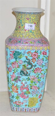 Lot 286 - A Chinese vase with multi-coloured decoration and decorated with dragons