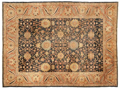 Lot 687 - Sultanabad Design Carpet, 20th century The steel grey field with an allover design of angular vines