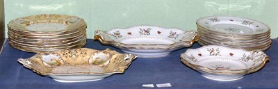 Lot 315 - A Spode Randall's Birds pattern part dessert service retailed by Harrods and a Victorian part...