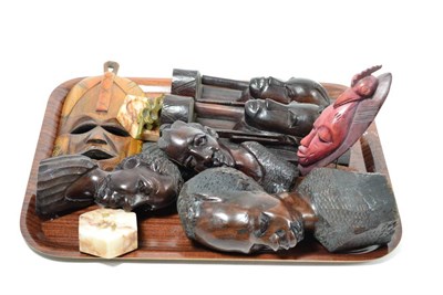 Lot 328 - A quantity of assorted African carvings, etc