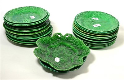 Lot 329 - A collection of green glaze plates