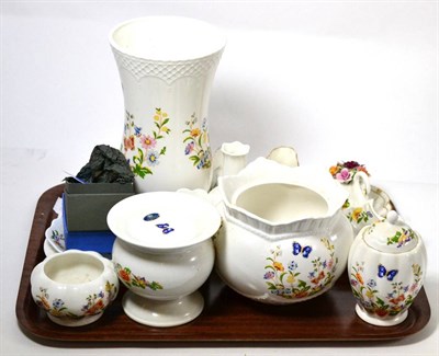 Lot 332 - Assorted Aynsley Cottage Garden decorative china, similar table lamp and shade, and two boxes...