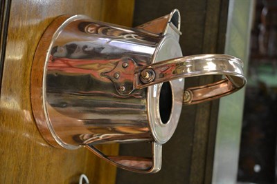 Lot 368 - Bulpitt & Sons, Birmingham 1914 large copper jug with hinged handle