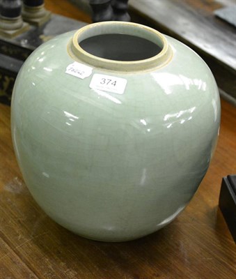 Lot 374 - A 20th century Chinese celadon glazed vase