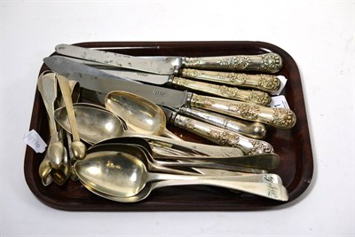 Lot 391 - A quantity of assorted silver cutlery and sugar tongs