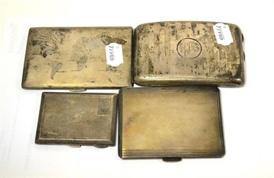 Lot 428 - Four silver cigarette cases