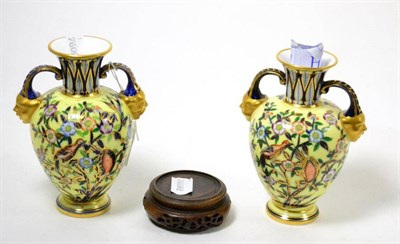 Lot 454 - A pair of Crown Derby vases