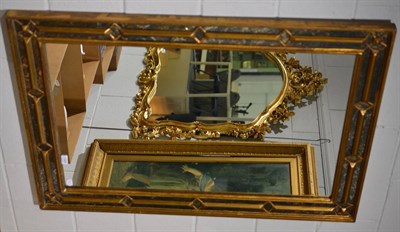 Lot 1009 - Modern wall mirror with gilt and mirrored panelled frame