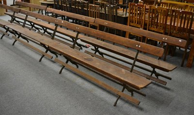 Lot 1029 - Two cast school benches stamped J Lezard & Sons, Paddyman Lancashire