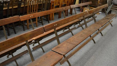 Lot 1031 - Two cast school benches stamped J Lezard & Sons, Paddyman Lancashire