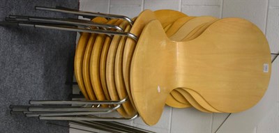 Lot 1062 - Eight modern butterfly style laminate chairs