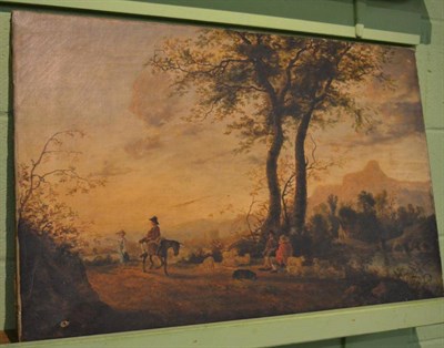 Lot 1149 - After Albert Cuyp, oil on canvas, figures amongst a landscape