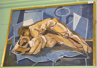 Lot 1166 - * Redway (20th/21st century) A cavorting couple, signed and dated (19)67, oil on board