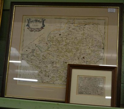 Lot 1171 - Two framed maps of Hertfordshire, Morden and Van Der Keere