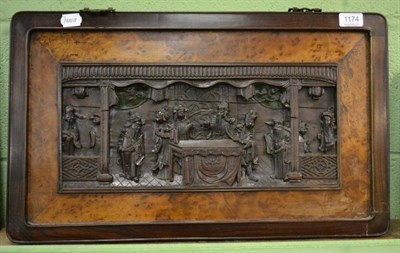 Lot 1174 - A late 19th century hardwood plaque