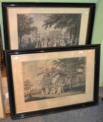 Lot 1178 - A pair of black and white engravings, Hyde Park and St James' Park