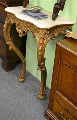 Lot 1204 - Victorian gilt and gesso console table with marble top