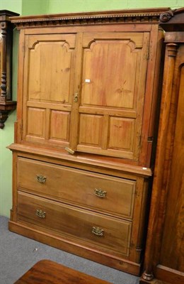 Lot 1211 - A Victorian pine linen cupboard (with alterations)