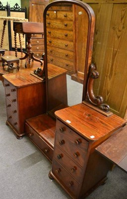 Lot 1215 - A Victorian mahogany dressing table with large mirrored section