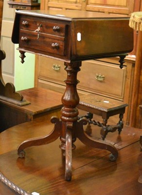 Lot 1219 - A Victorian mahogany work table